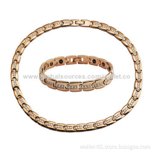 Newest Design 2014 Top Fashionable Charm Stainless Steel Jewelry Set with Strong Magnet, CE Mark